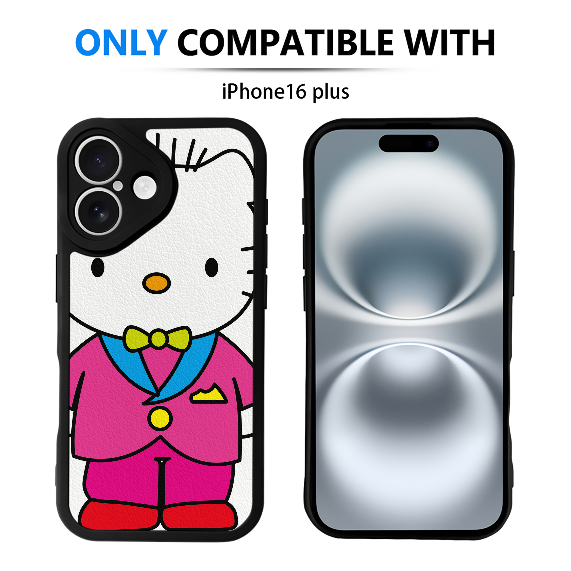 （画像用） Hello Kitty ハローキティ 【iPhone 16シリーズ対応】シリコンスマホケース（レザー調） 材質：シリコン